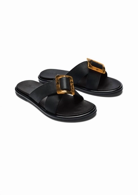 Flexible Support Shoes Women's La'i Slide Beach Sandal In Black