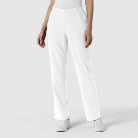 W123 Women's Cargo Utility Scrub Pant - White Air Flow