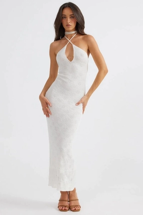 Body Positive Aelia Halterneck Dress - White