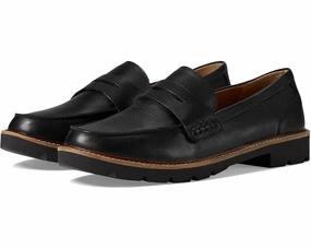 Family Time Vintage Mood Aetrex Collette Flat Womens US 11.5-12 Black Leather Slip On Loafer Shoes FZP579