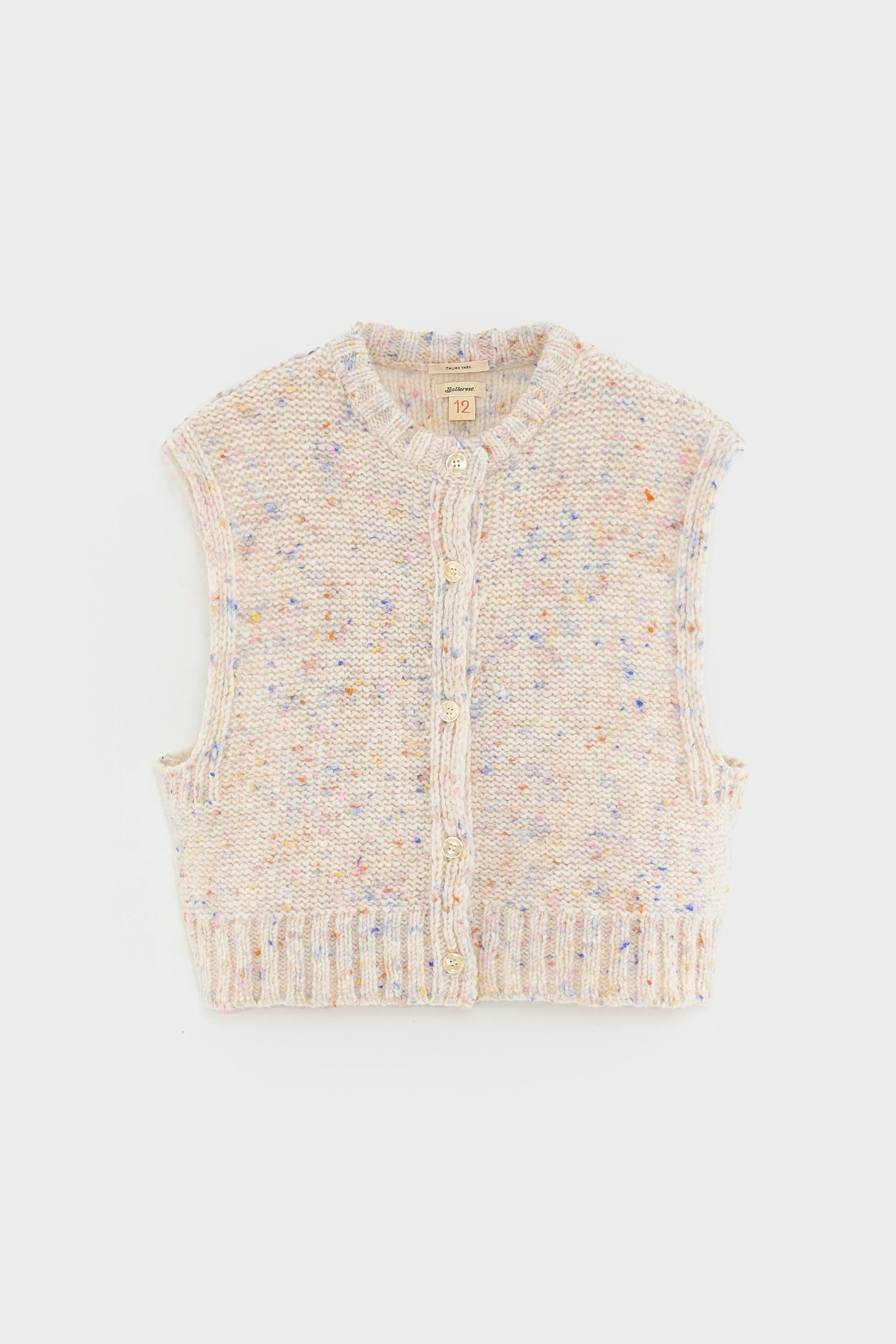 Agagi sleeveless cardigan (252 / G / COMBO A) AntiPilling Finish