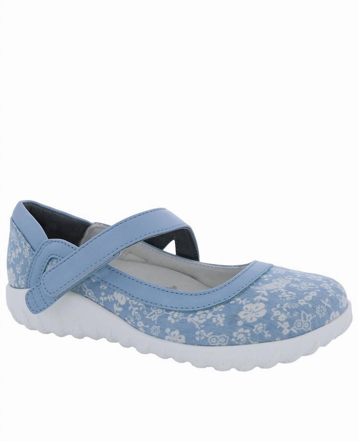 Gift Walk Shore Line Women's Rainbow Mary Jane Shoe In Blue Flower