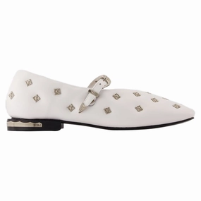 Aj1342 Ballerinas - Toga Pulla - Leather - White Wellness Glow