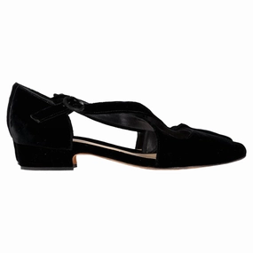 High Glow Alexandre Birman Criscross Flats in Black Velvet