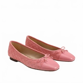 Women's Marilyn Cap-Toe Ballerina In Pink Wood Path padded insole