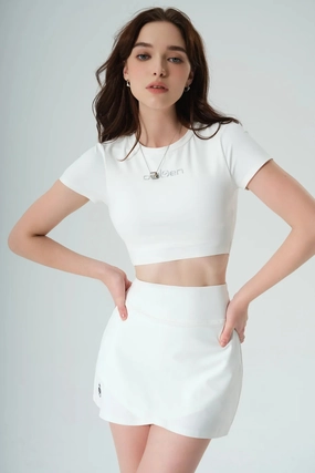 CrossGrain Fabric All Day Short Sleeve Crop - White