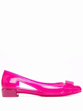 Support Walk Ferragamo Vara Jelly Ballerina Shoes