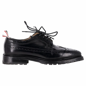 Dance Floor Thom Browne Classic Longwing Brogues in Black Leather
