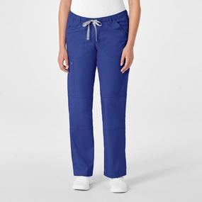 WonderWORK Women's Straight Leg Cargo Scrub Pant - Galaxy Blue Comfortable Wear