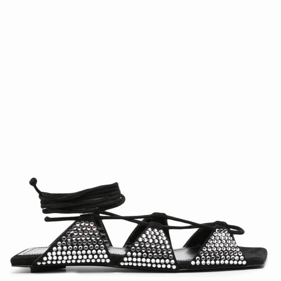 Island Step The Attico Tatc Crystal-Embellished Renee Flat Sandal