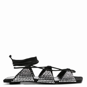 Pollen Walk Flower Walk The Attico Tatc Crystal-Embellished Renee Flat Sandal