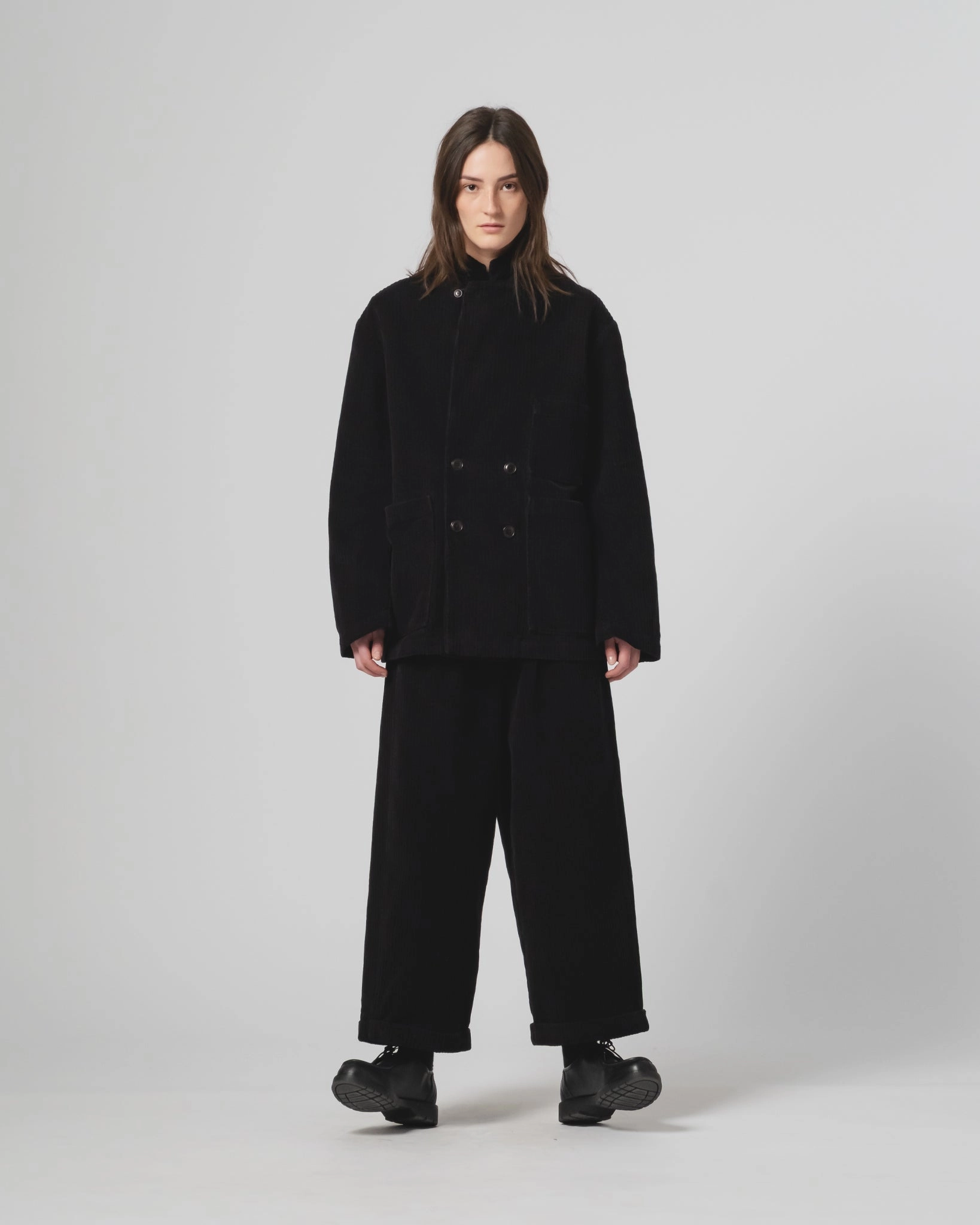 G.o.D Maxi Blazer Dream Cord Black Practical Comfort