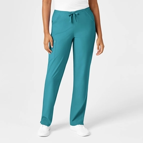 Performance Comfort W123 Women's Drawstring Scrub Pant - Teal Blue