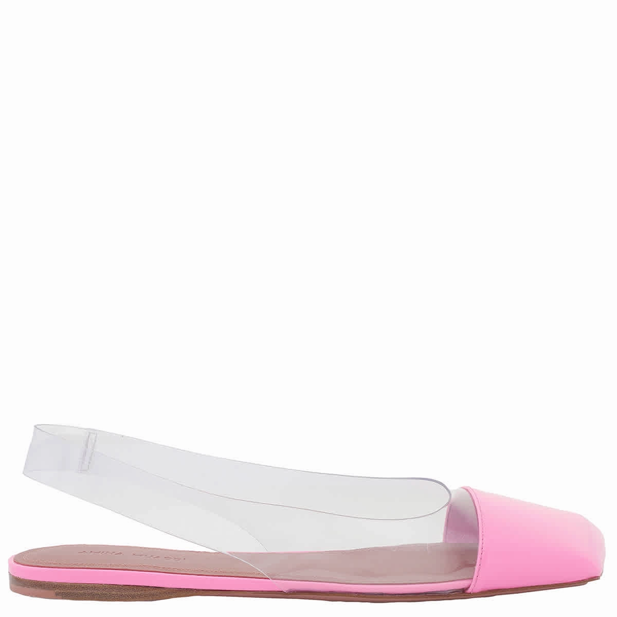 Elegant Step Cozy Shoes Amina Muaddi Patent Transparent Ane Glass Flats