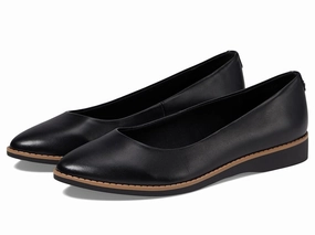 Plaza Mood Flat Heel Anne Klein Scheana Ballet Flat Wo Black Leather Almond Toe Slip-On ZPO3306