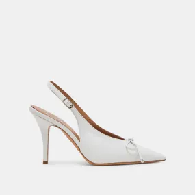 Premium Footwear Leather Heeled Sandals GEENA HEELS WHITE LEATHER