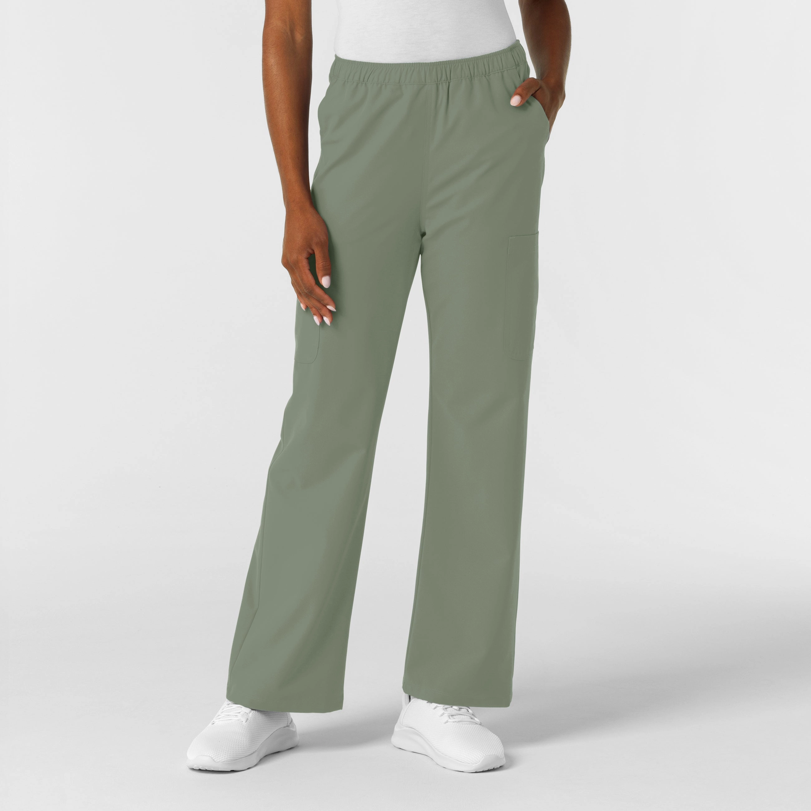 NonChafingEdges NURTUR Women's Straight Leg Cargo Scrub Pant - Sage