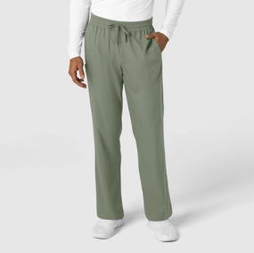 Layered Look Rubberized grip Boundless Men's Straight Leg Scrub Pant - Sage