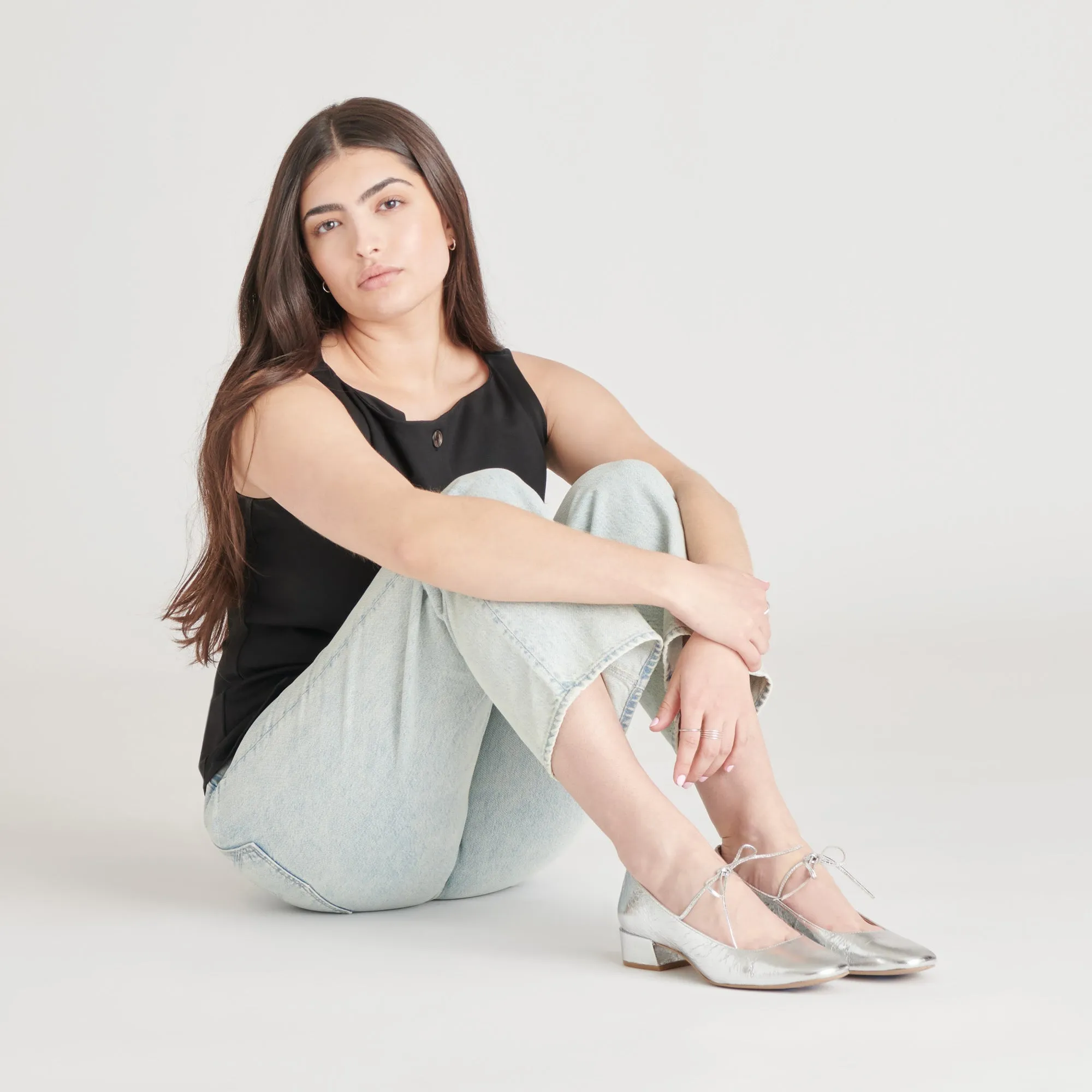 Creative Look Fashion Ready ARDIEN HEELS SILVER CRINKLE PATENT