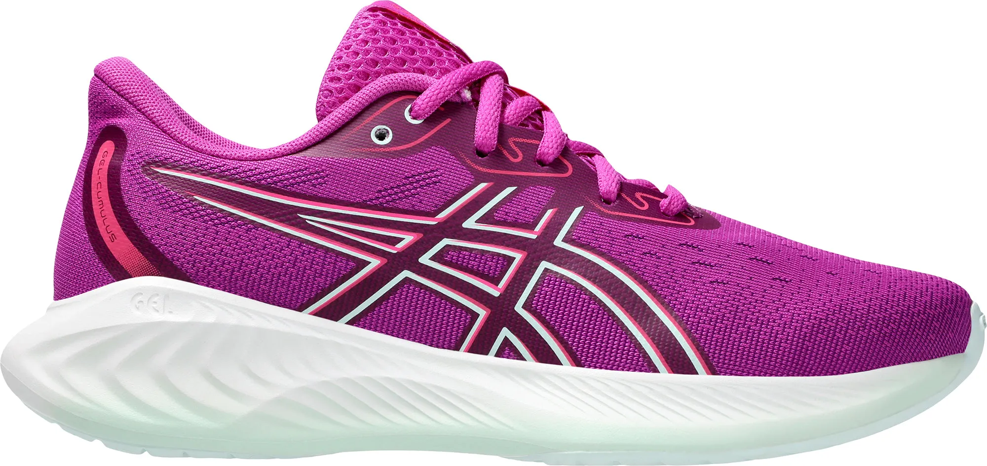 Reinforced Toe Guard Asics Gel Cumulus 26 GS Junior Running Shoes - Pink