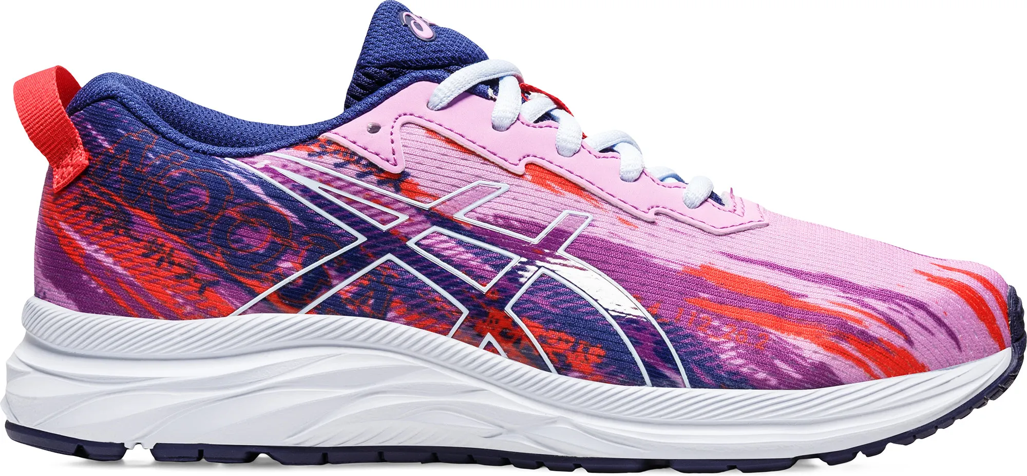 Running Performance Vertical Height Offset Asics Gel Noosa Tri 13 GS Junior Running Shoes - Pink