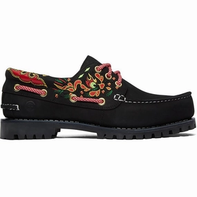 Authentic Womens Leather Embroidered Boat Shoes Reliable Footwear