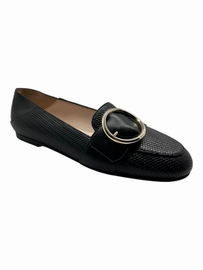 All-Season Style Bally Clariska 6301228 Women's Black Embossed Leather Flats