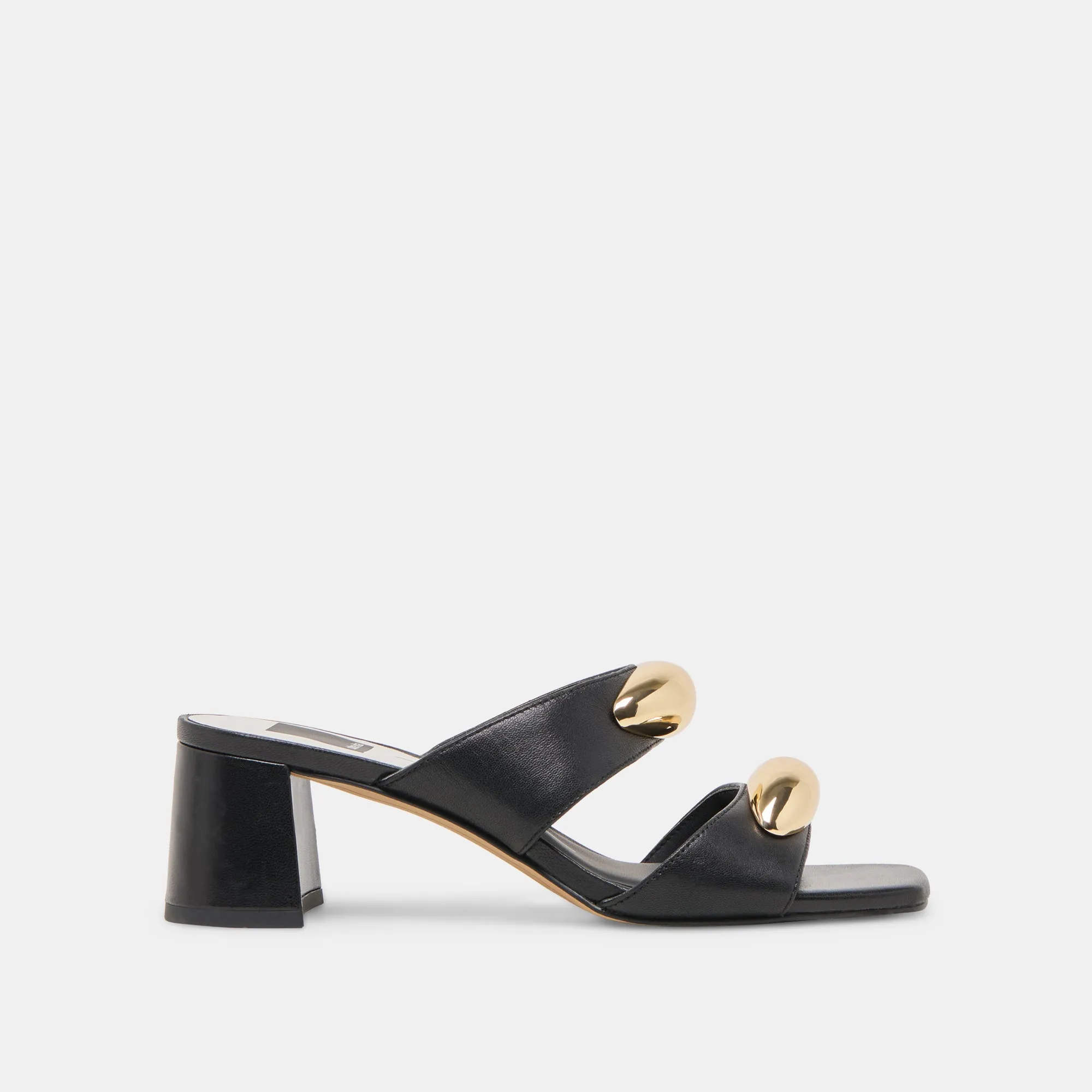 BARNET HEELS BLACK LEATHER Street Glam Casual Heels