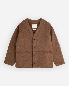 Basic Cardigan Mohair Fleece Java Brown Serve Determination