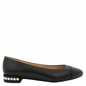 Stuart Weitzman Ladies Black Pearl Ballet Flats Comfortable Walk Port Step