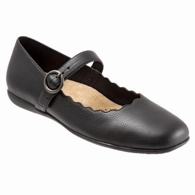 Love Step Easy Wear Footwear Trotters Sugar Flats Women's Black Leather Adjustable Strap Mary Jane RHS4786