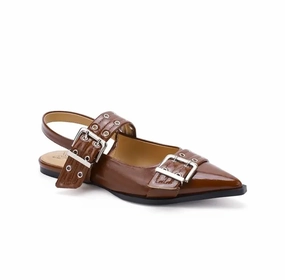 Cushioned Step Beast Fashion Women Buckle Strap Slingback Flats