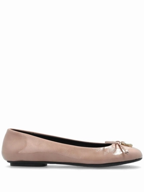 Bus stop Beige Leather Ballerina Flats