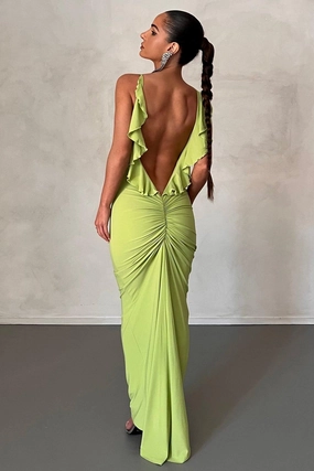 Bella Dress - Lime Lined interior Polished Look