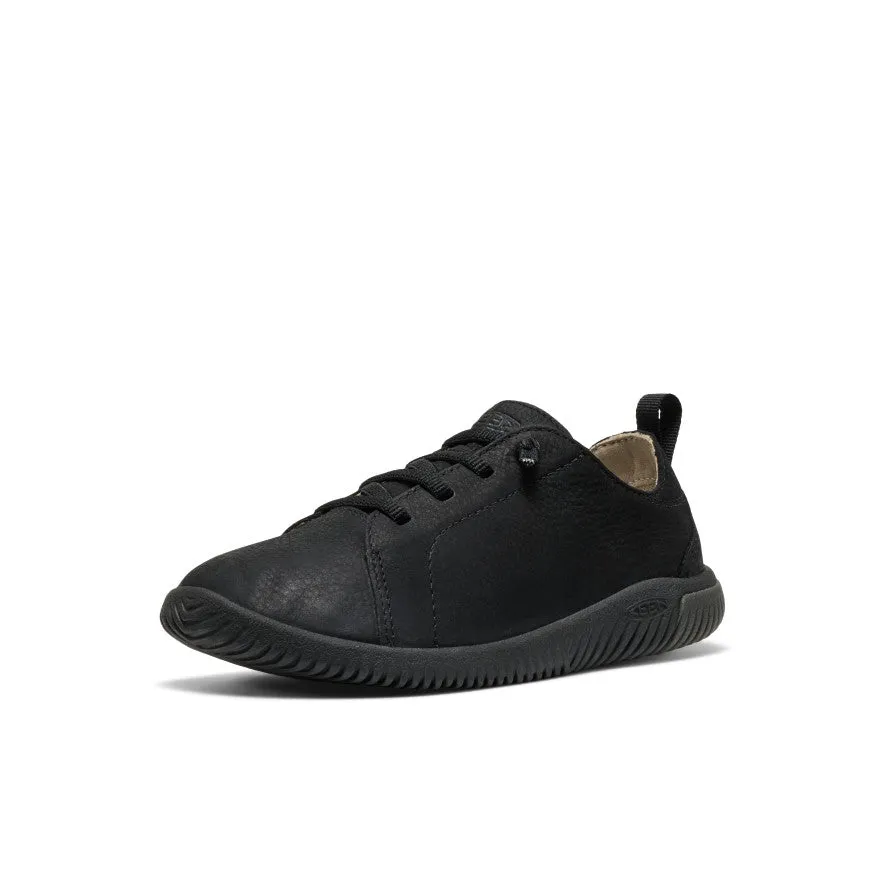 Big Kids' KNX Leather Sneaker  |  Triple Black Torsion Support Soft Padding