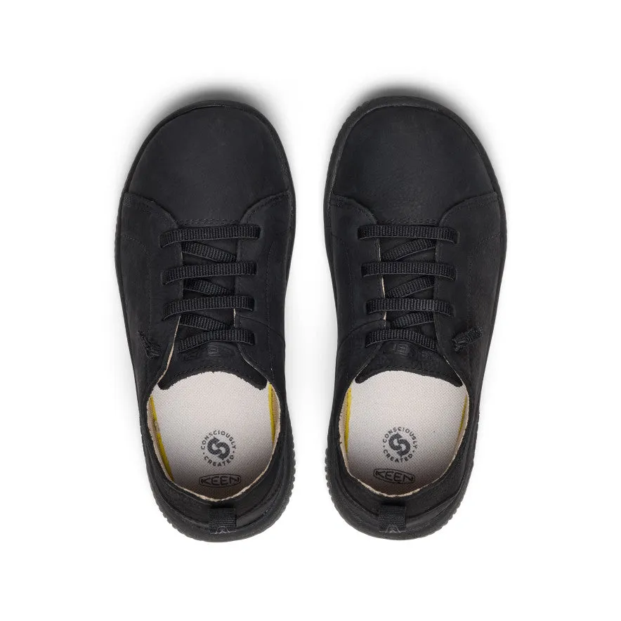 Easy to Wear Minimalist Design Big Kids' KNX Leather Sneaker  |  Triple Black