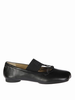 Black Ballet Flats With Elastic Band Lagoon Mood Versatile Construction