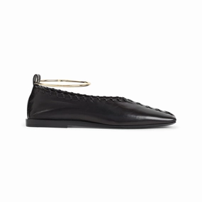 Foot-Friendly Flats Frost Cool Black Goat Leather Ballerina