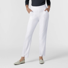 Durable Hem BLK Edit Women's Tapered Ankle Scrub Trouser - White