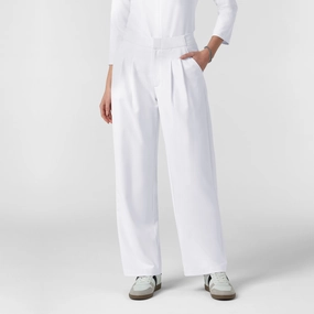 Travel Ready BLK Edit Women's Wide Leg Scrub Trouser - White