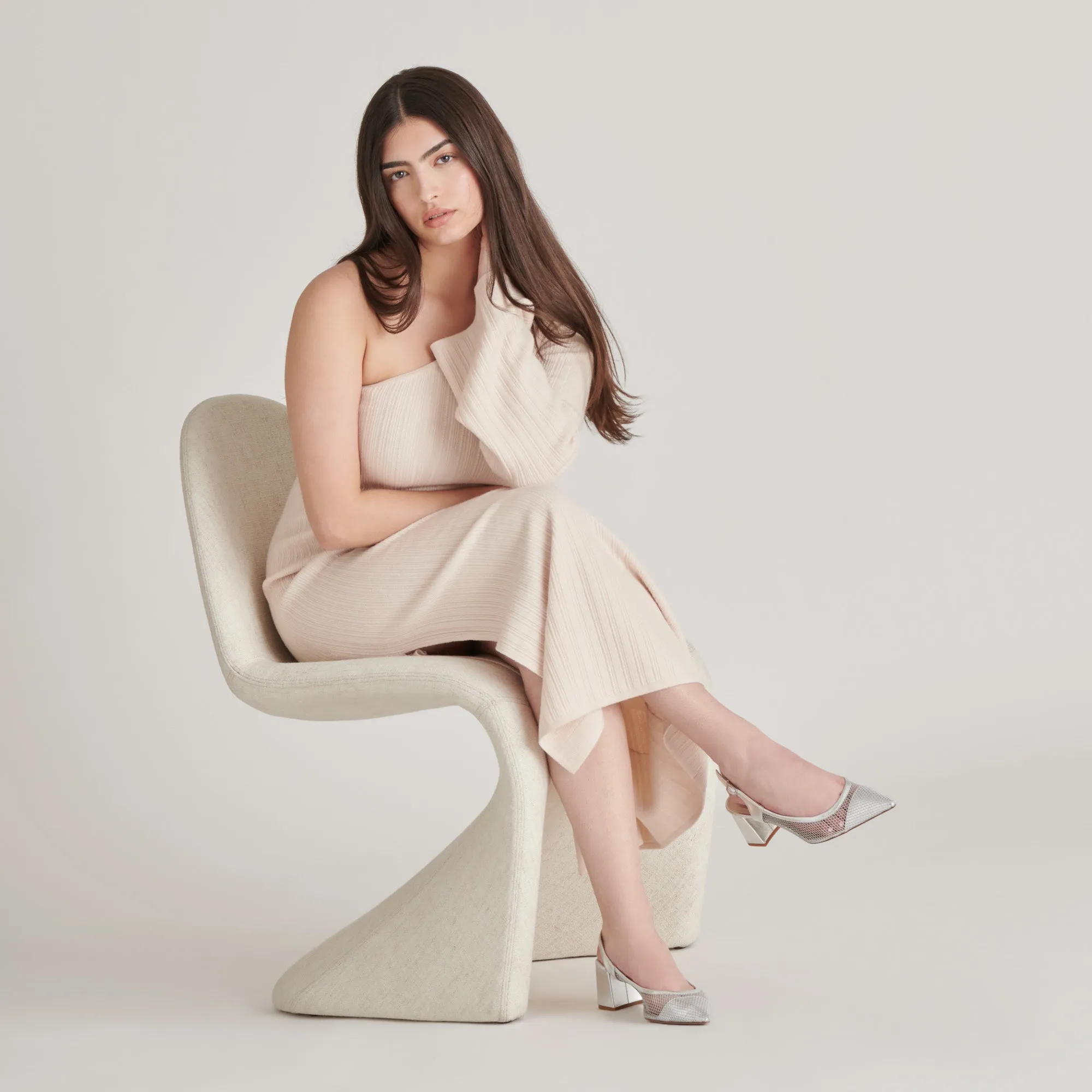 BLONDI HEELS SILVER MESH Fashion Heels for Party All Occasion