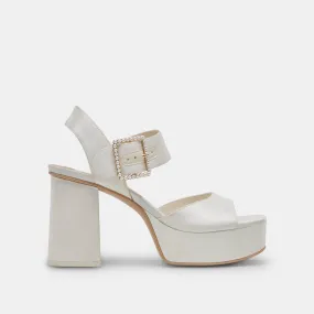BOBBY PEARL HEELS WHITE PEARLS Season Vibe
