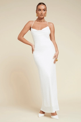 Luci Maxi Dress - White Color Pop Travel piece