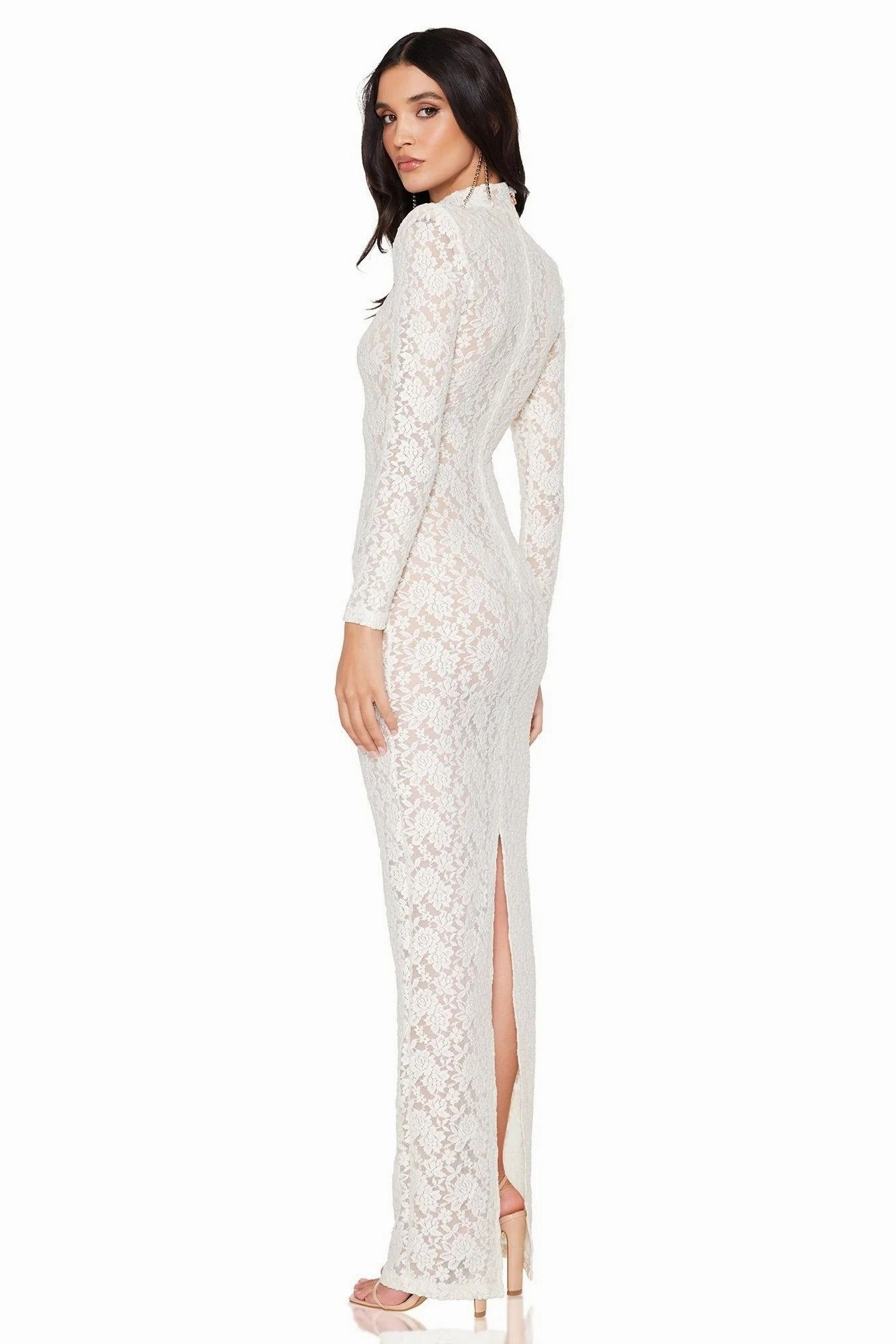 Nookie Roxana Long Sleeve Gown - Ivory Tie-Detail