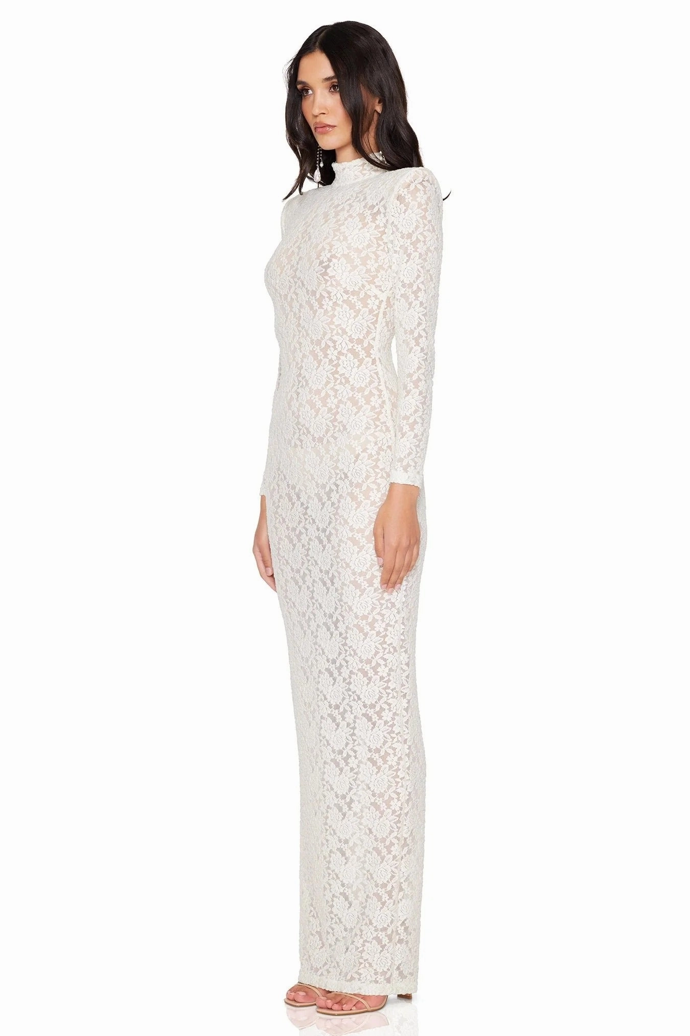 Nookie Roxana Long Sleeve Gown - Ivory Boxy-Style Polished Details