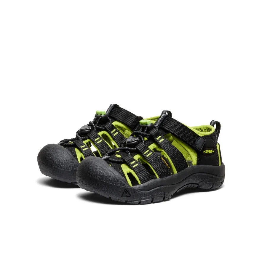 Dual Density Running   Ready Little Kids' Newport H2  |  Black/Lime Green