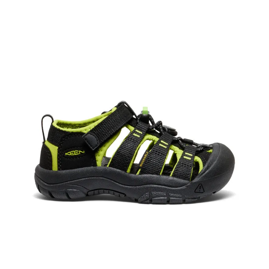 Little Kids' Newport H2  |  Black/Lime Green Comfortable Knit