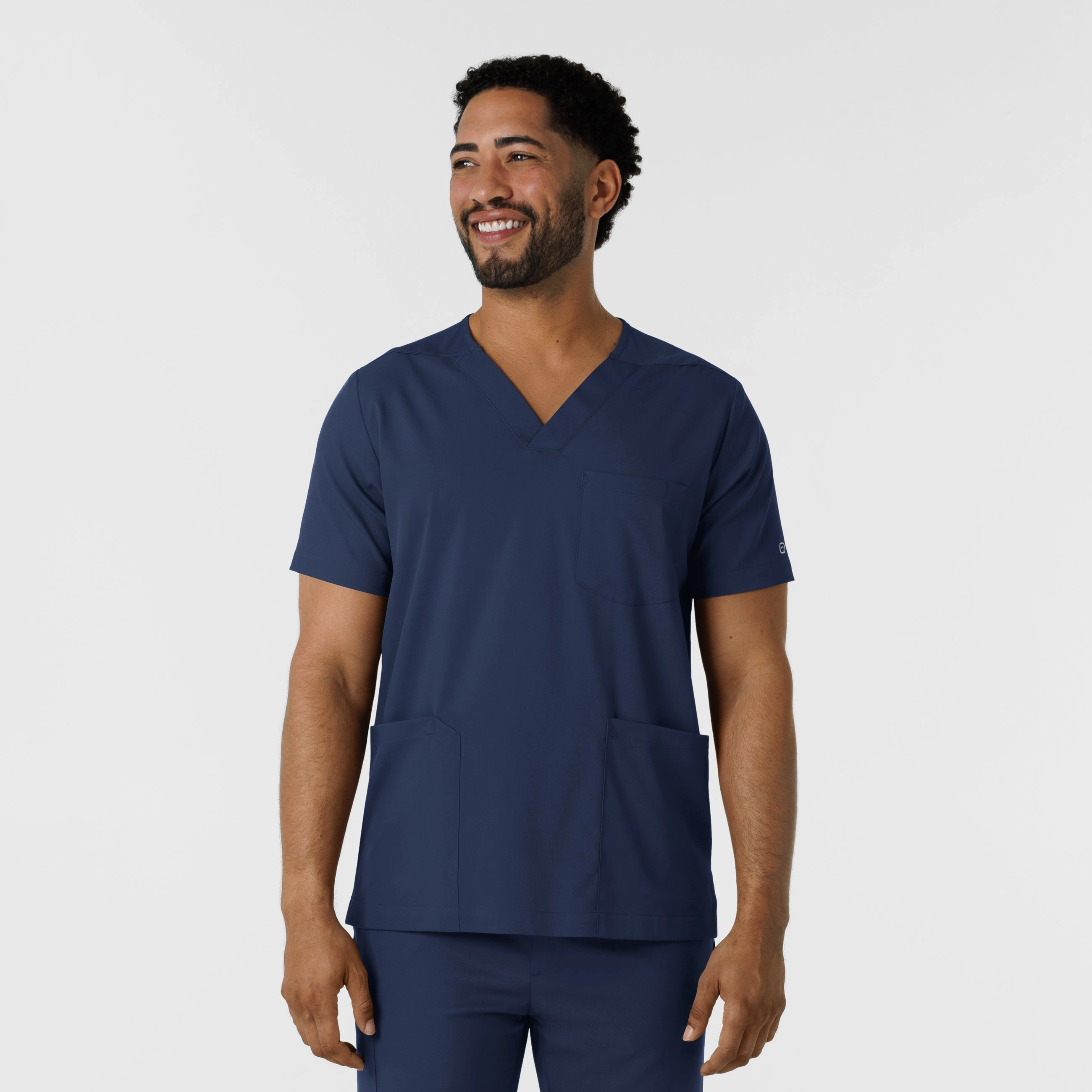 Boundless Men's Multi Pocket V-Neck Scrub Top - Navy UVProtection