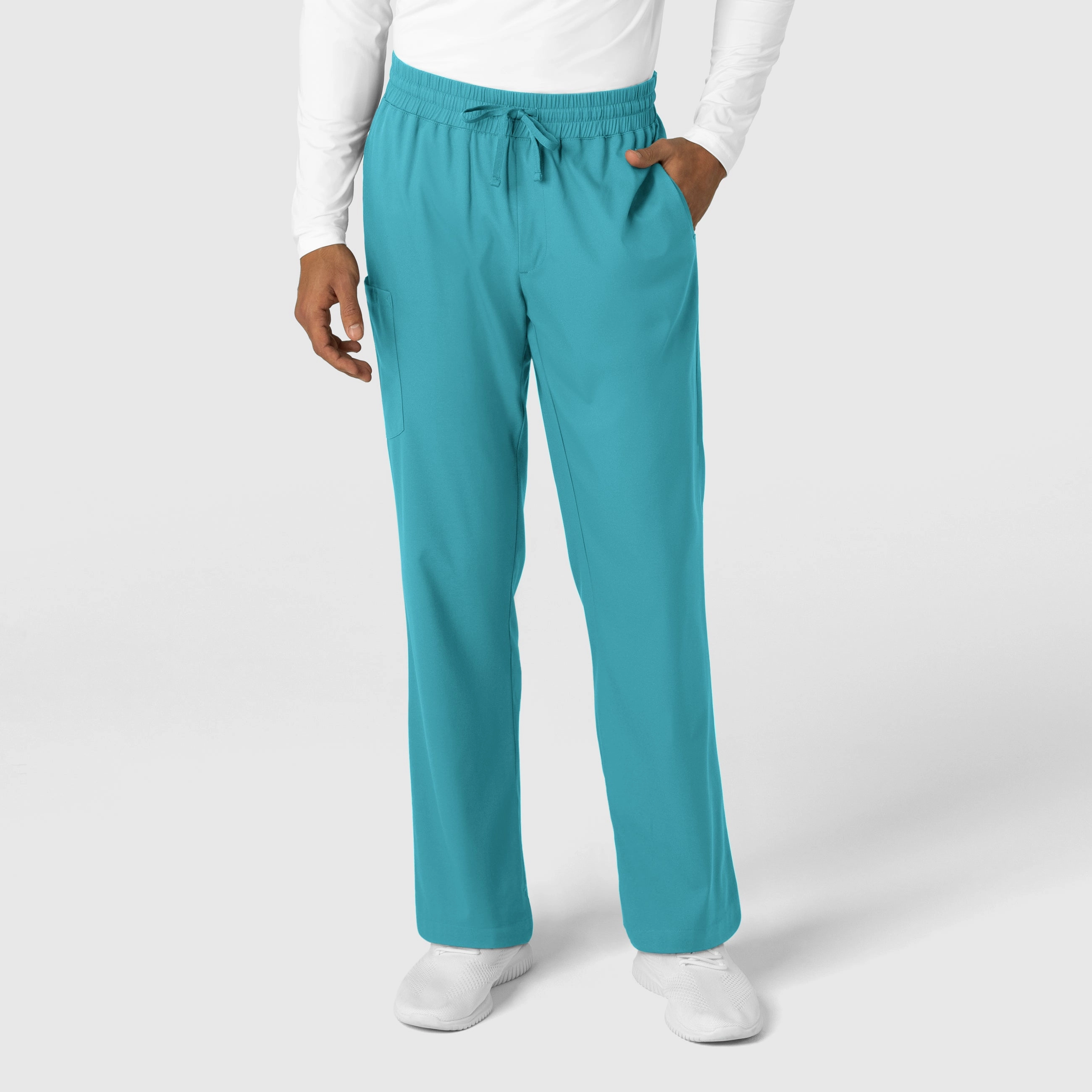 Boundless Men's Straight Leg Scrub Pant - Teal Classic Comfort Cropped hem