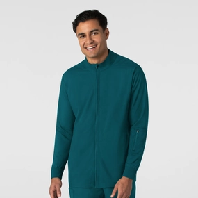 Boundless Men's Warm Up Scrub Jacket - Caribbean Moisture Wicking Technology Fall Weather